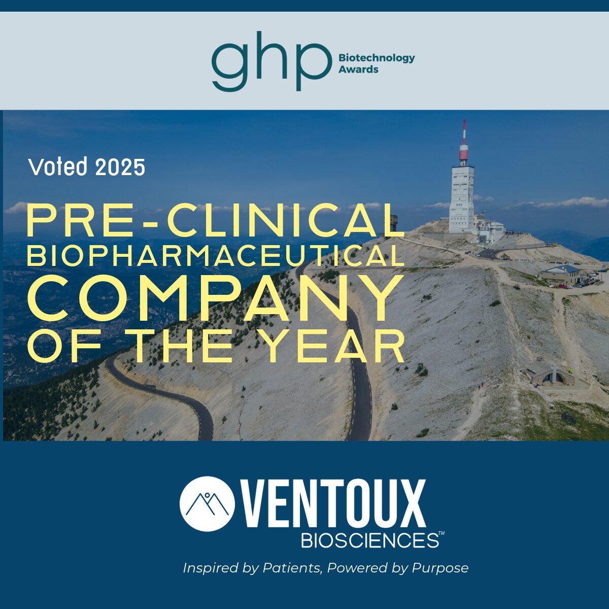 Ventoux Biosciences recognized as 2025 pre-clinical biopharma of the year by GHP
